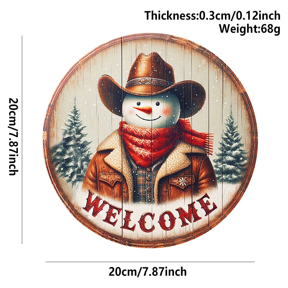 in stock Christmas Creative Hanging Wooden Crafts Round Door Sign Wooden Tag Series Decorative Pendant