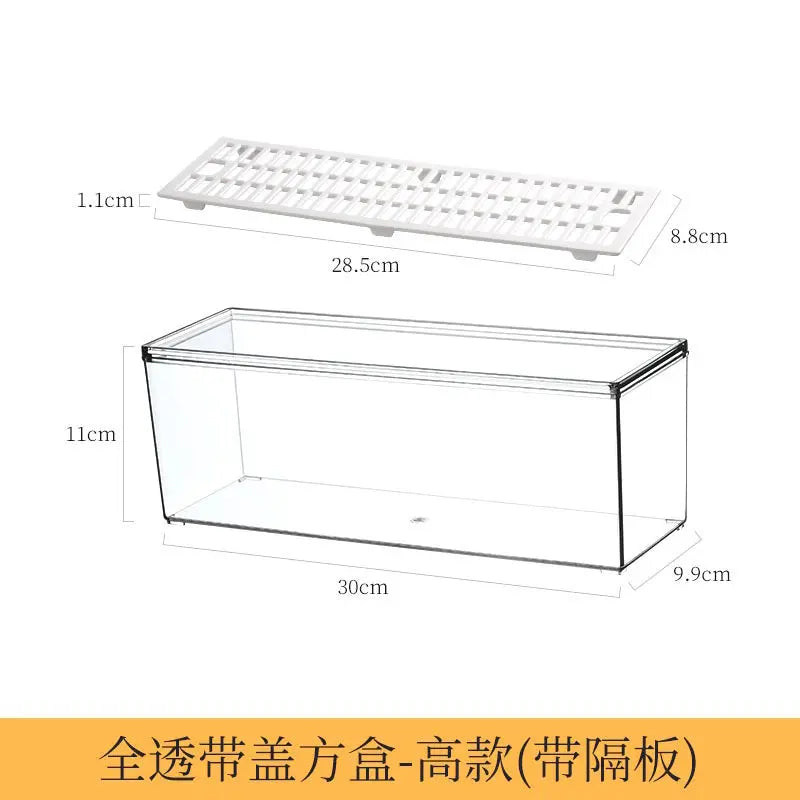 Desktop Storage Box with Lid Flip-Top Rectangular Transparent Acrylic Storage Box Kitchen Cosmetics Sundry Work Station Kasa & Pet