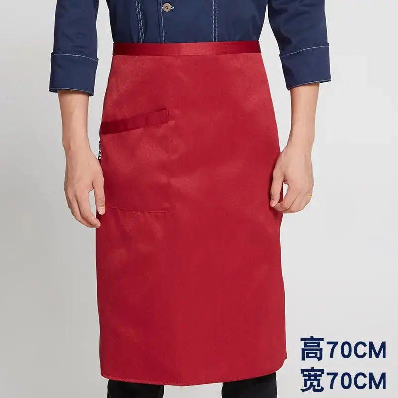 Chef work clothes apron half-length men's and women's hotel restaurant restaurant kitchen catering business special half-waist - Kasa & Pet