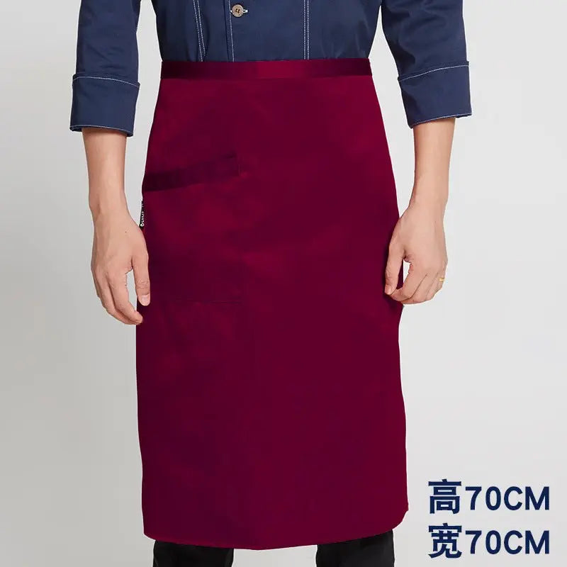 Chef work clothes apron half-length men's and women's hotel restaurant restaurant kitchen catering business special half-waist - Kasa & Pet