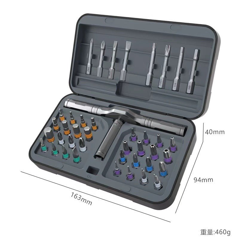 Multifunctional Ratchet Screwdriver Set 40-in-1 S2 Steel Strong Magnetic Screwdriver Household Tool Combination Set Customized