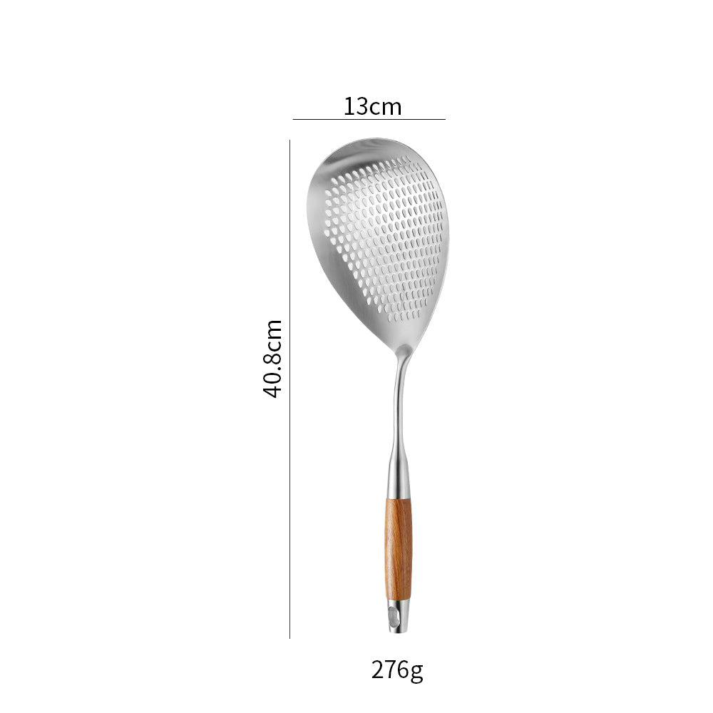 Cross-Border Kitchenware 316 Stainless Steel Spatula for Cooking Household Soup Spoon Rosewood Handle Spatula Kitchen Utensils Frying Spoon - Kasa & Pet