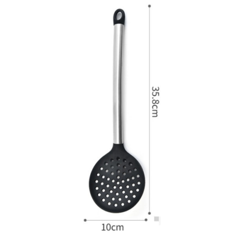 Silicone kitchenware suit 8-piece set stainless steel tube handle spatula baking scraper egg beater cooking hot pot spoon - Kasa & Pet