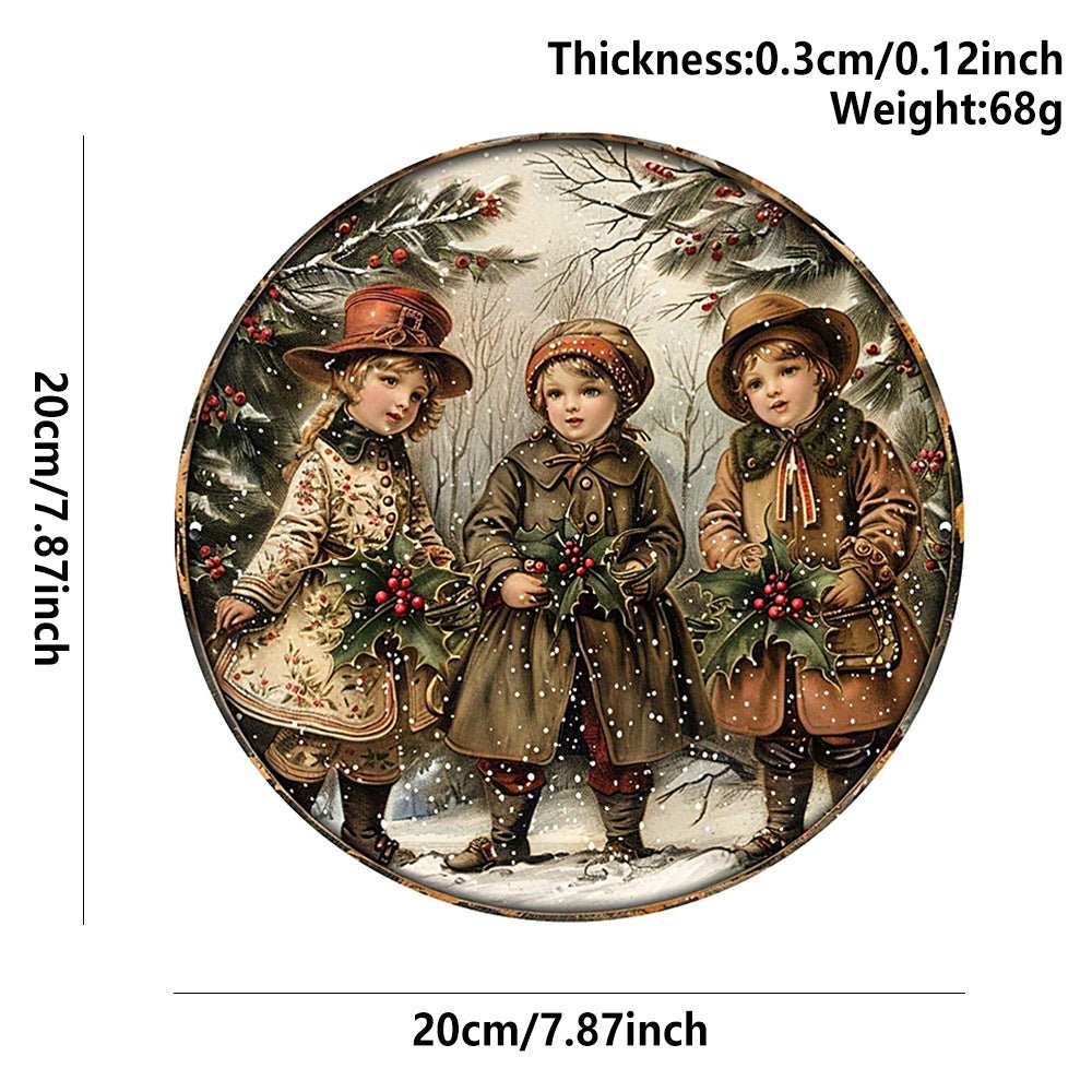 in stock Christmas Creative Hanging Wooden Crafts Round Door Sign Wooden Tag Series Decorative Pendant