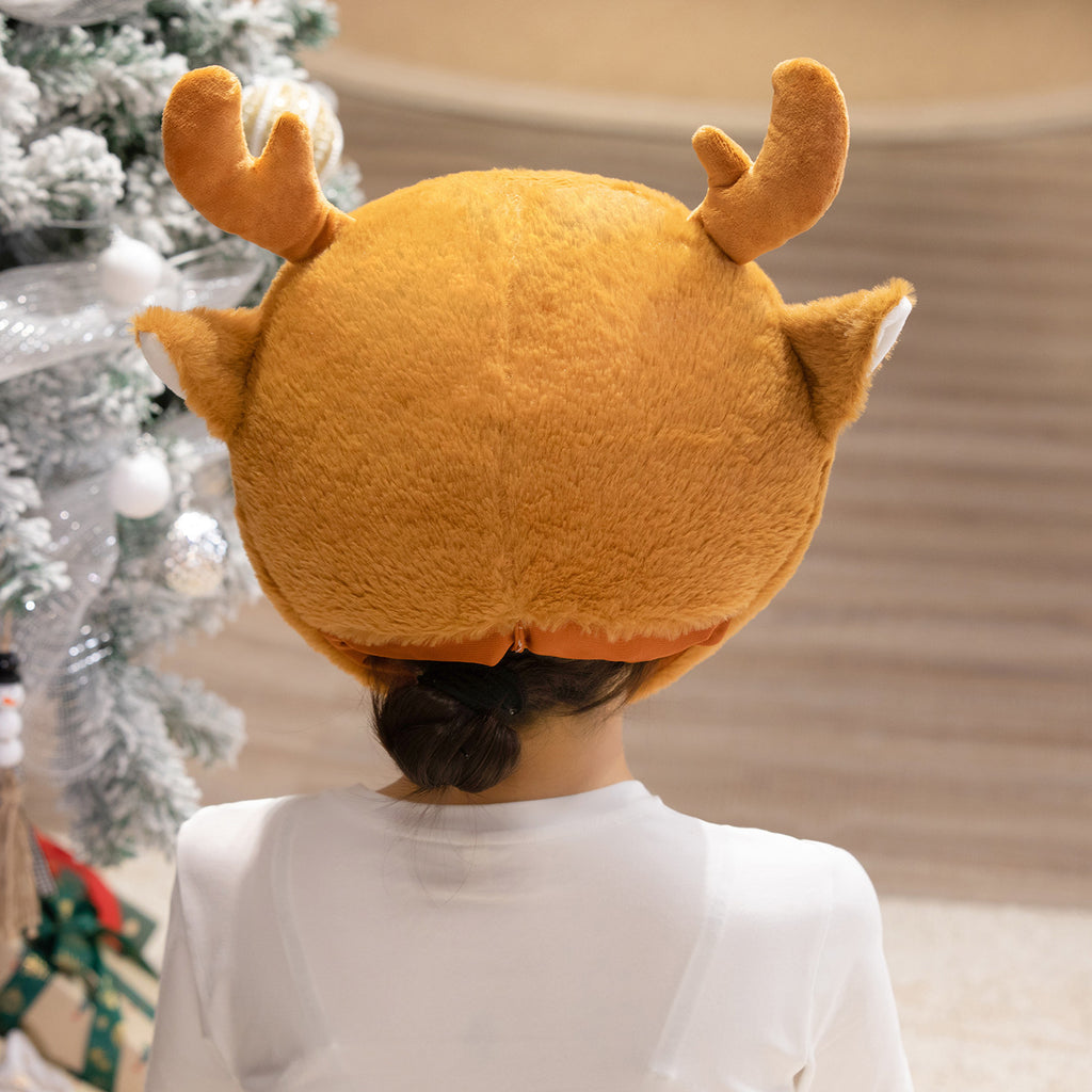 Cute Cartoon Animals, Christmas, Reindeer Headgear, Plush Headgear, Event Performance, Headgear Props, Photo Shoot