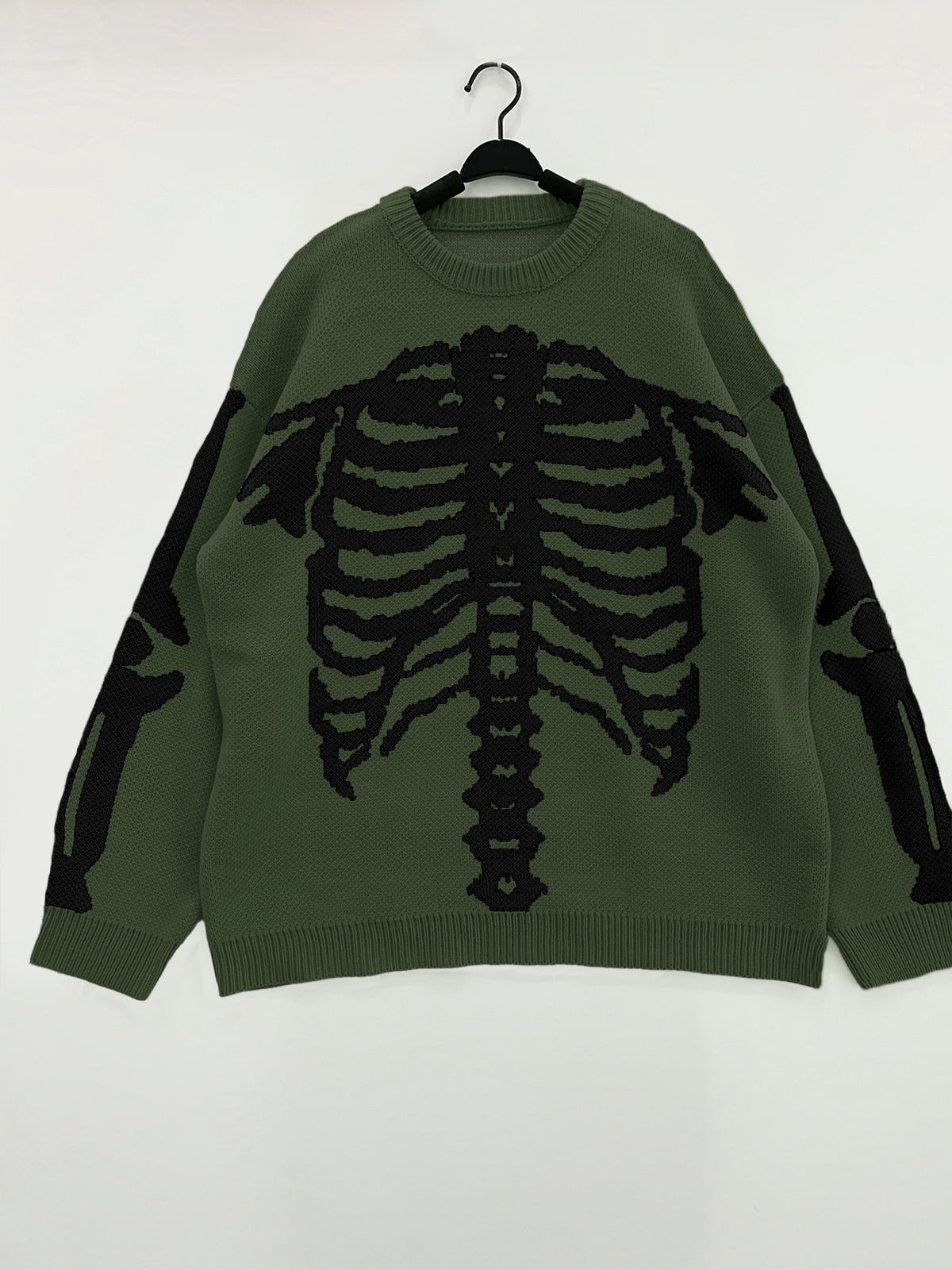 Cross-border Trade Europe and the United States Contrasting Skull Jacquard Knitted Sweater Amazon Autumn and Winter Loose Casual Halloween Sweater