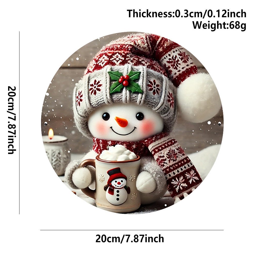 in stock Christmas Creative Hanging Wooden Crafts Round Door Sign Wooden Tag Series Decorative Pendant