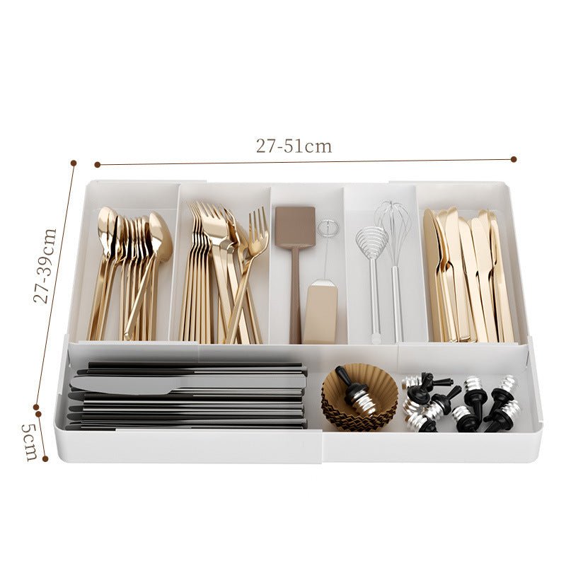 Kitchen Drawer Partition Tableware Storage Box Knife and Fork Chopsticks Storage Rack Kitchenware Storage Household Cabinet Built-in Partition - Kasa & Pet