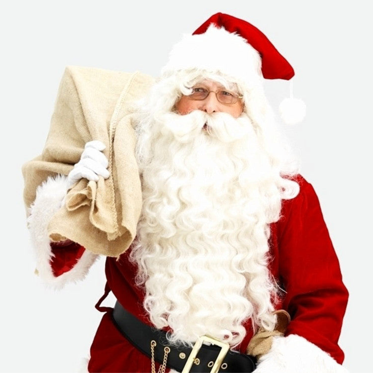 European and American Christmas Series Export Cos Wig Manufacturer Santa Claus Role-Playing Christmas Curly Beard Props