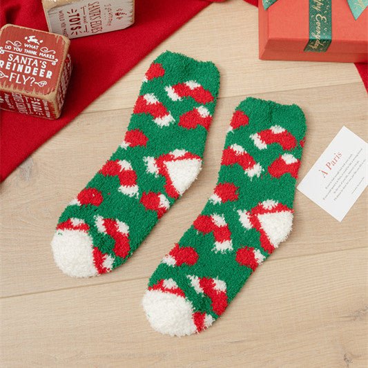 Coral fleece Christmas socks autumn and winter thick tube socks New Year gift socks cartoon Christmas socks cross-border wholesale - Kasa & Pet