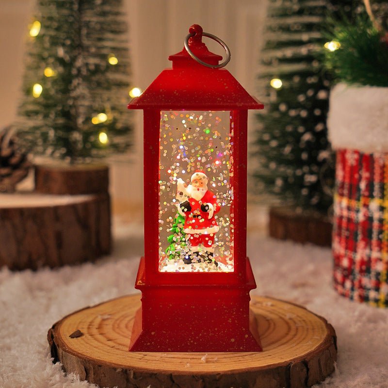 Christmas vintage portable lamp luminous water filling wind lamp Christmas decoration atmosphere lamp Christmas tree decoration wind lamp ornaments