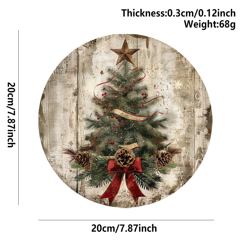 in stock Christmas Creative Hanging Wooden Crafts Round Door Sign Wooden Tag Series Decorative Pendant