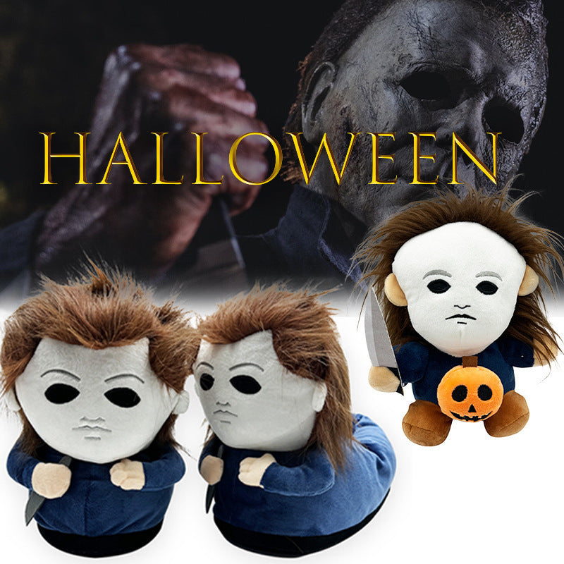 Cross-border Panic Michael Myers Slippers Halloween McMair Killer Plush Slippers