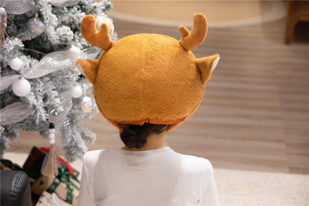 Cute Cartoon Animals, Christmas, Reindeer Headgear, Plush Headgear, Event Performance, Headgear Props, Photo Shoot