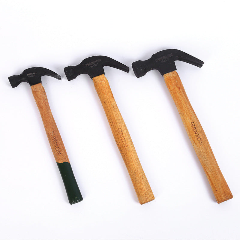 Factory Direct Sale Wooden Handle Claw Hammer Nail Hammer Hammering Hammer High Carbon Steel Household Construction Site Retail Carpentry Claw Hammer