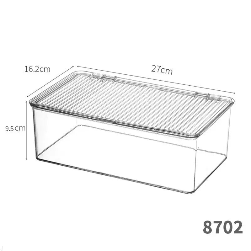 Desktop Storage Box with Lid Flip-Top Rectangular Transparent Acrylic Storage Box Kitchen Cosmetics Sundry Work Station Kasa & Pet