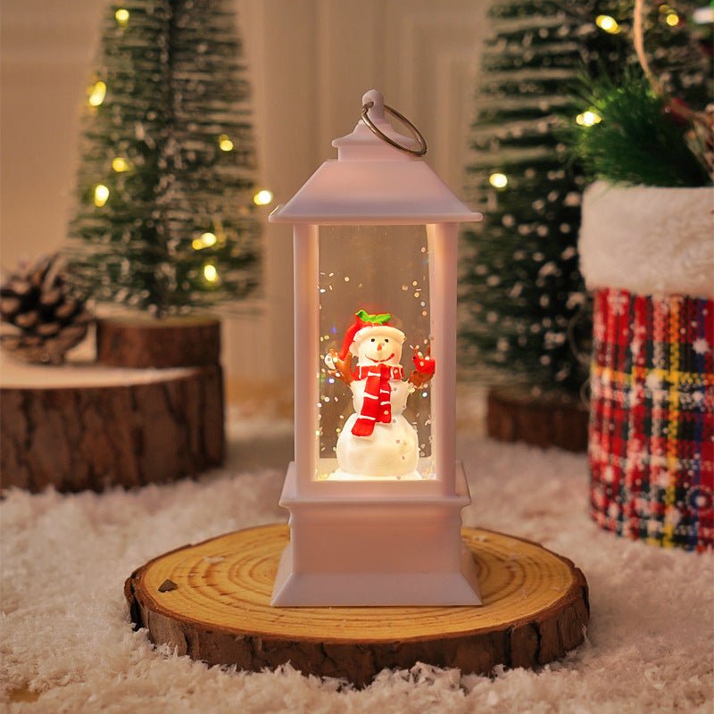 Christmas vintage portable lamp luminous water filling wind lamp Christmas decoration atmosphere lamp Christmas tree decoration wind lamp ornaments