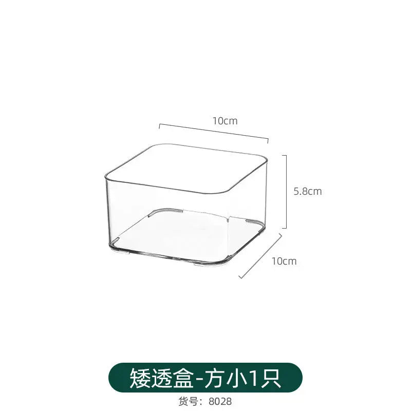 Desktop Storage Box Square Transparent Acrylic Flower Pot Sundries Cosmetics Stationery Notes Kitchen Workstation Height Kasa & Pet