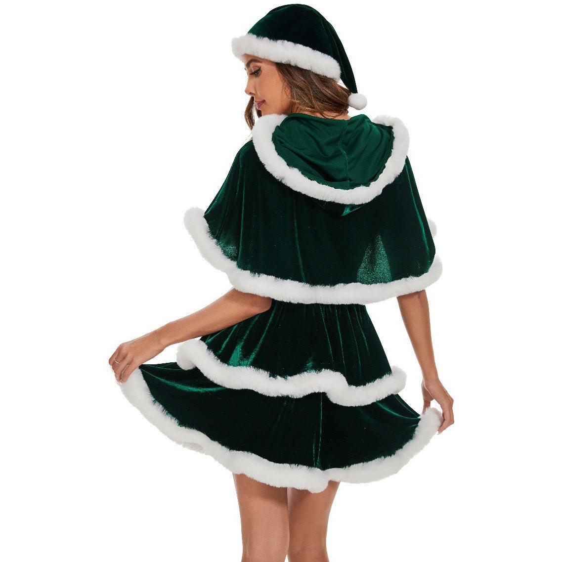 European Size Shawl Christmas Outfit, New Style Girls' Party Cosplay Christmas Costume, Christmas Clothing