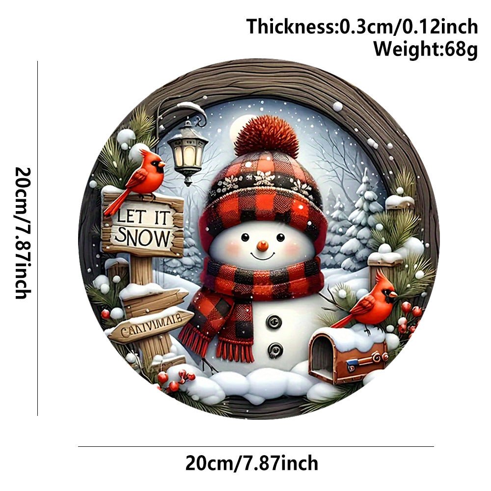 in stock Christmas Creative Hanging Wooden Crafts Round Door Sign Wooden Tag Series Decorative Pendant