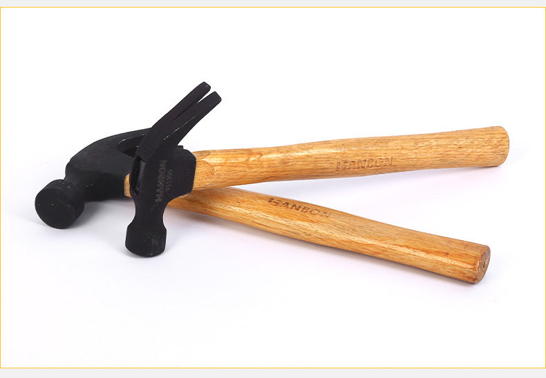 Factory Direct Sale Wooden Handle Claw Hammer Nail Hammer Hammering Hammer High Carbon Steel Household Construction Site Retail Carpentry Claw Hammer