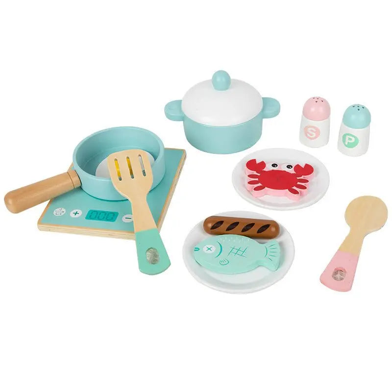 Cross-border New Products Wooden Children's Play-house Simulation Kitchen Toy Set Cooking Rice Cooking Kindergarten Interactive Toys - Kasa & Pet