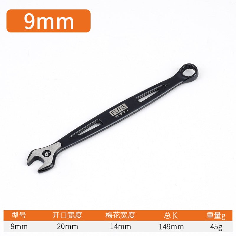 [Industrial dual-purpose wrench] Chrome vanadium steel forged handle hollow black quick wrench extended open-end wrench