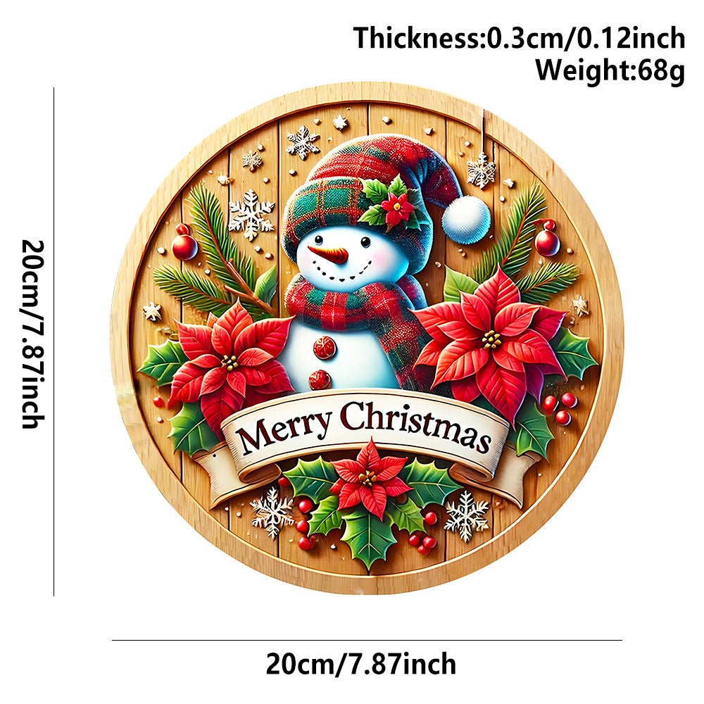 in stock Christmas Creative Hanging Wooden Crafts Round Door Sign Wooden Tag Series Decorative Pendant
