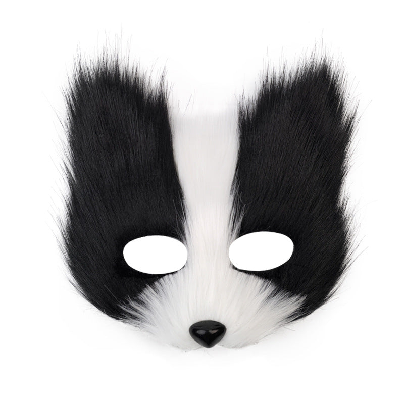 Fox Mask suit Plush Hand-made Animal Tail Gloves Tail Halloween Party Cat Animal Cos Props