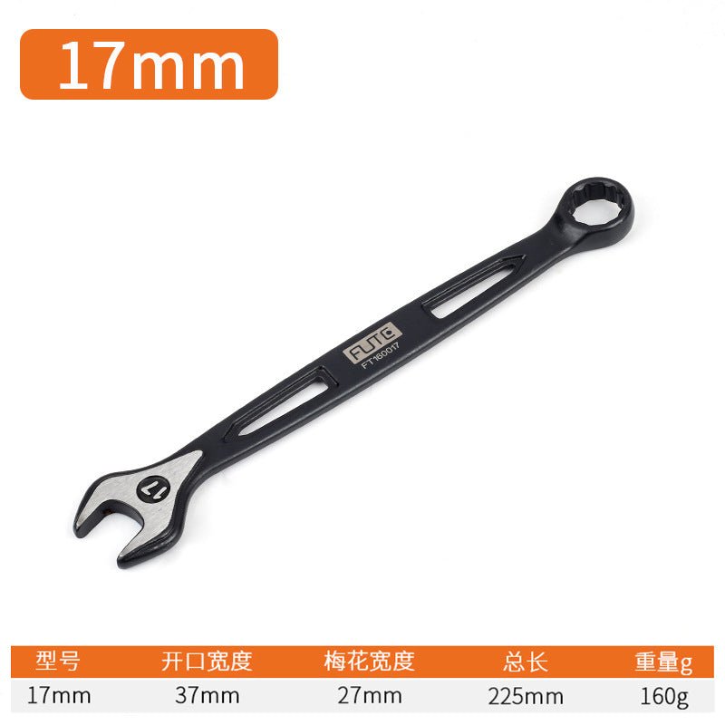 [Industrial dual-purpose wrench] Chrome vanadium steel forged handle hollow black quick wrench extended open-end wrench