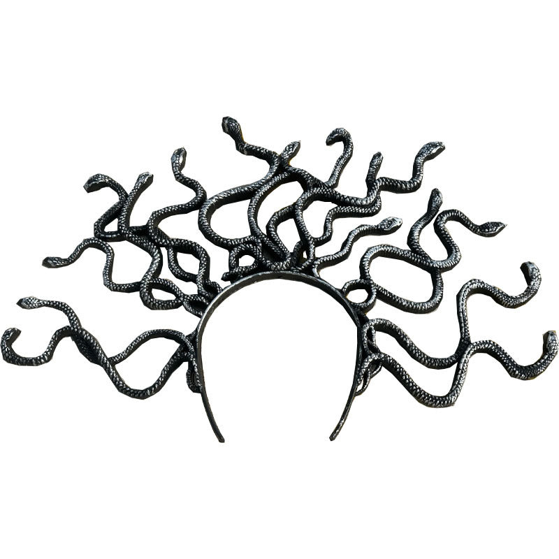 Medusa Snake Hair Hoop Halloween cos Hair Accessories Prom Makeup Costume Props Ancient Greek Mythology Snake Head Buckle