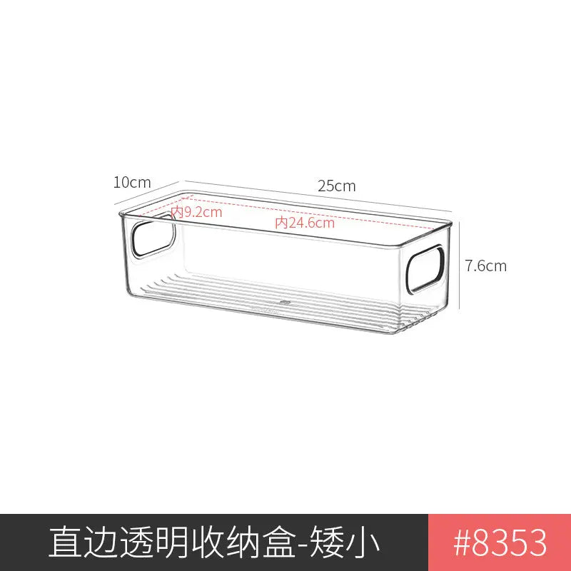 Desktop Storage Box Drawer Built-in Partition Transparent Acrylic Narrow Long Rectangular Cosmetic Workstation Kitchen Kasa & Pet