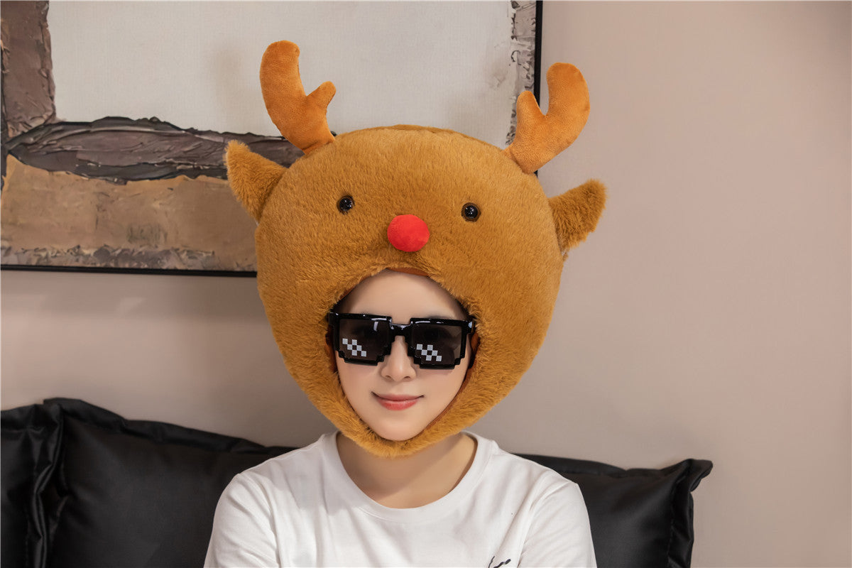 Cute Cartoon Animals, Christmas, Reindeer Headgear, Plush Headgear, Event Performance, Headgear Props, Photo Shoot