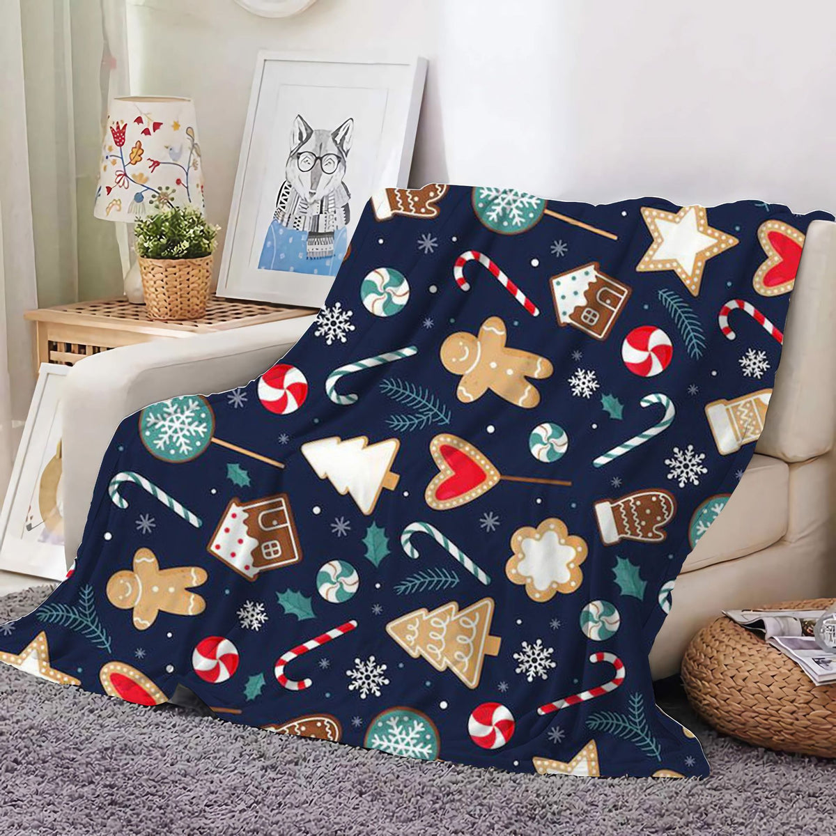 Christmas Decoration Blanket Holiday Blanket Red Festive Blanket Christmas Tree Polo Sofa Blanket Flannel Blanket - Kasa & Pet