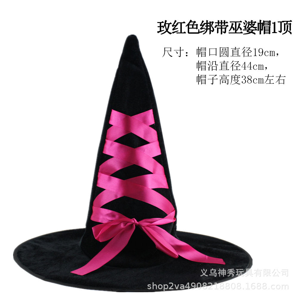 Halloween Prom Party Hat Witch Hat Witch Hat Spare Hat Printed Pumpkin Hat Black Pointed Hat