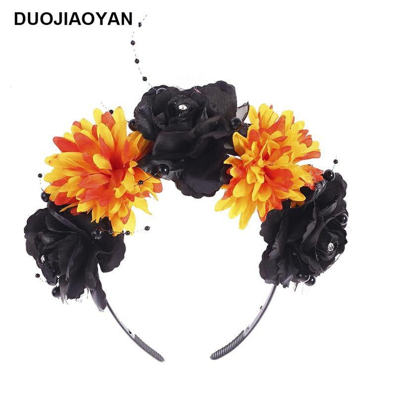 Spider Flower Party Halloween New Flower Headdress Hair Hoop Wholesale Makeup Personality European and American Cosplay