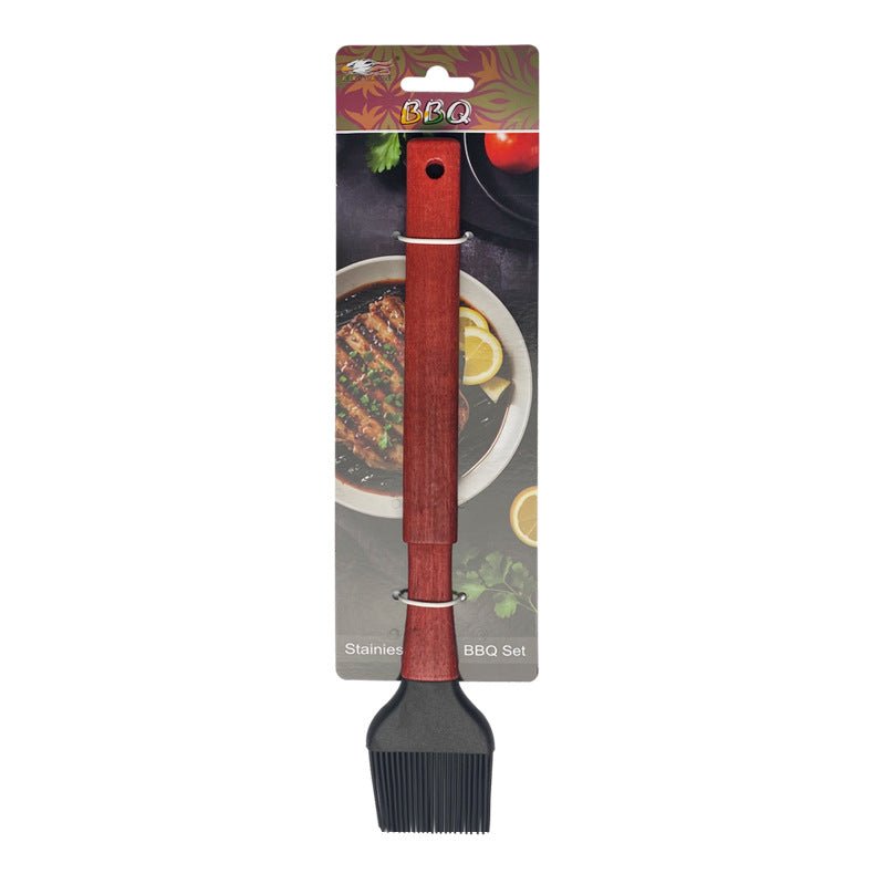 Outdoor camping barbecue tools combination stainless steel grill suit wooden handle fork shovel clip BBQ accessories cloth bag - Kasa & Pet