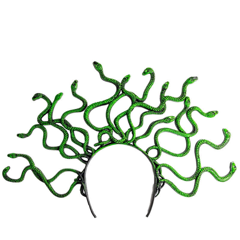 Medusa Snake Hair Hoop Halloween cos Hair Accessories Prom Makeup Costume Props Ancient Greek Mythology Snake Head Buckle