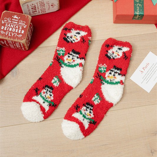 Coral fleece Christmas socks autumn and winter thick tube socks New Year gift socks cartoon Christmas socks cross-border wholesale - Kasa & Pet