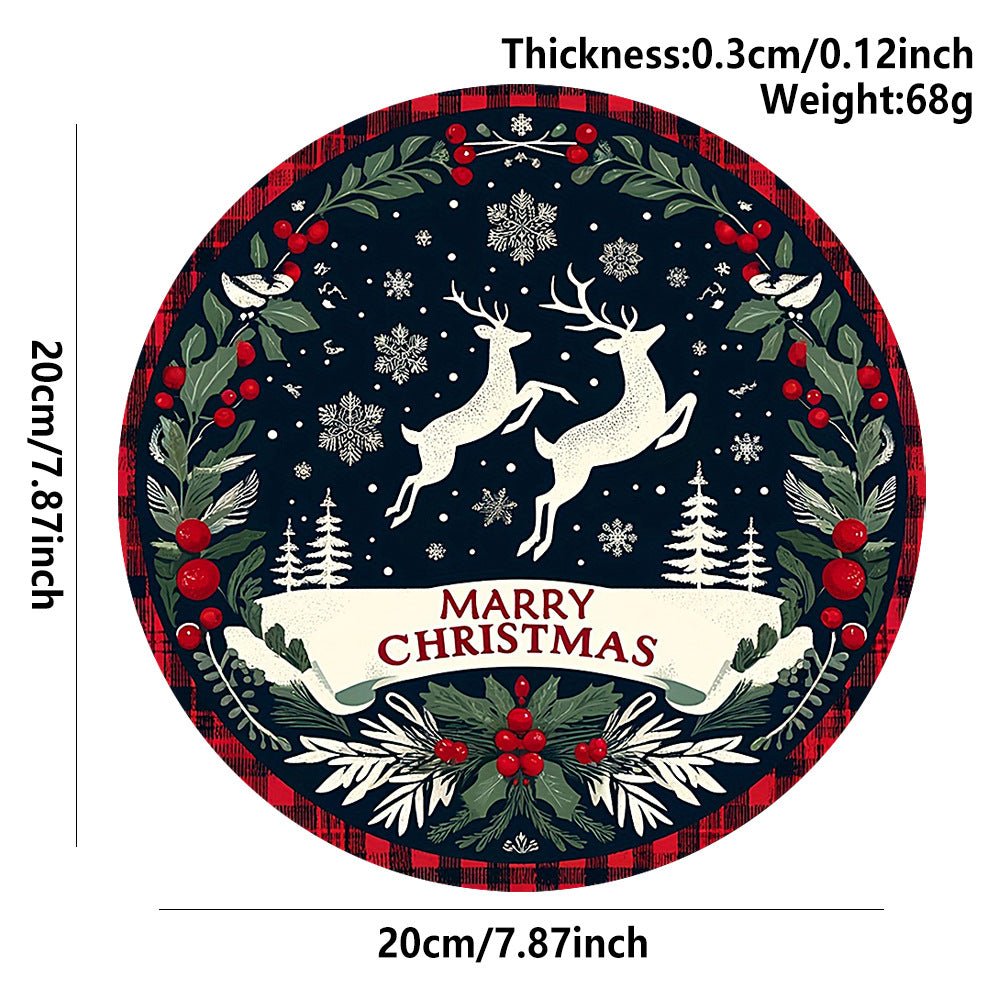 in stock Christmas Creative Hanging Wooden Crafts Round Door Sign Wooden Tag Series Decorative Pendant