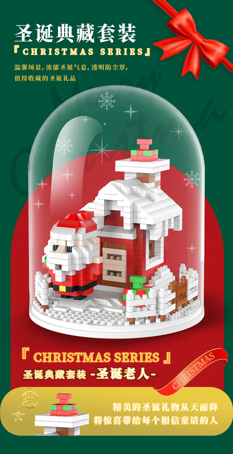 Christmas Gift Building Blocks Christmas Tree Ornaments Assembled Toys Santa Claus Building Blocks Small Particles Assembled Educational Toys