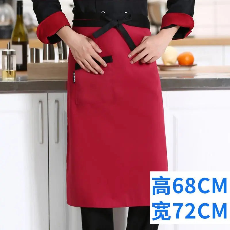 Chef work clothes apron half-length men's and women's hotel restaurant restaurant kitchen catering business special half-waist - Kasa & Pet