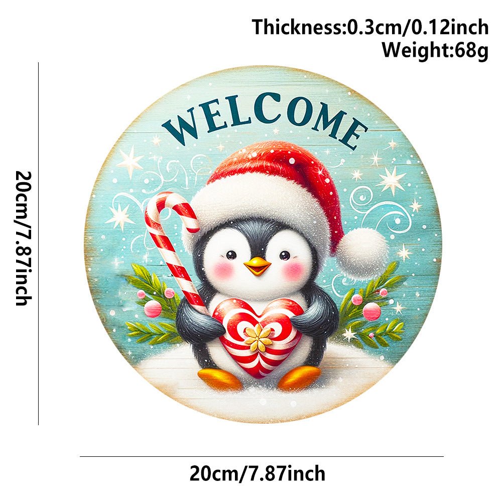 in stock Christmas Creative Hanging Wooden Crafts Round Door Sign Wooden Tag Series Decorative Pendant
