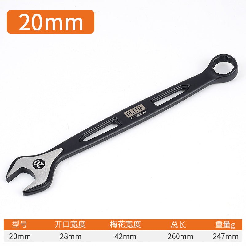 [Industrial dual-purpose wrench] Chrome vanadium steel forged handle hollow black quick wrench extended open-end wrench