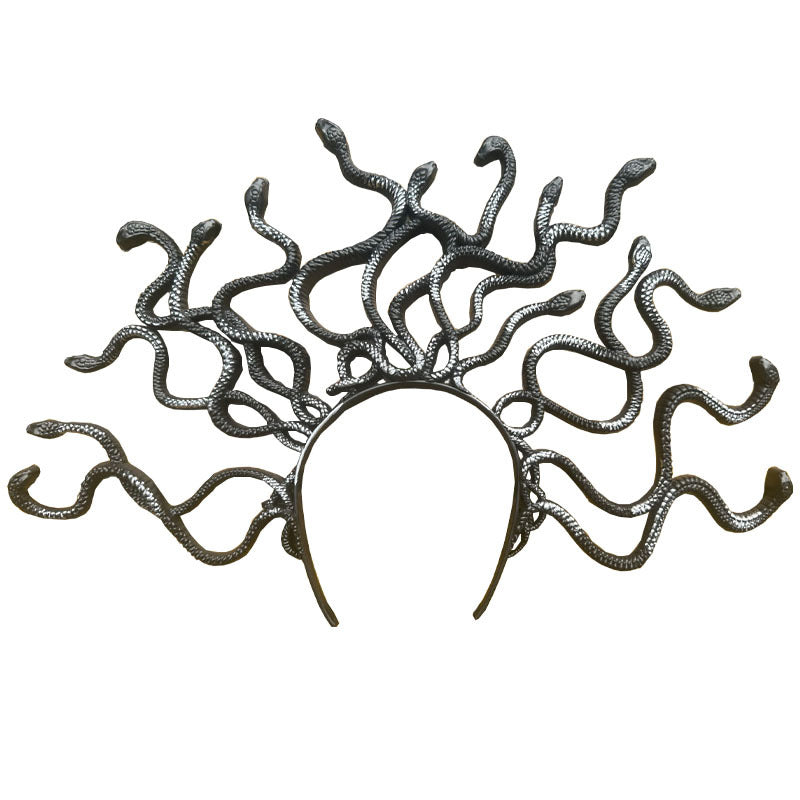 Medusa Snake Hair Hoop Halloween cos Hair Accessories Prom Makeup Costume Props Ancient Greek Mythology Snake Head Buckle