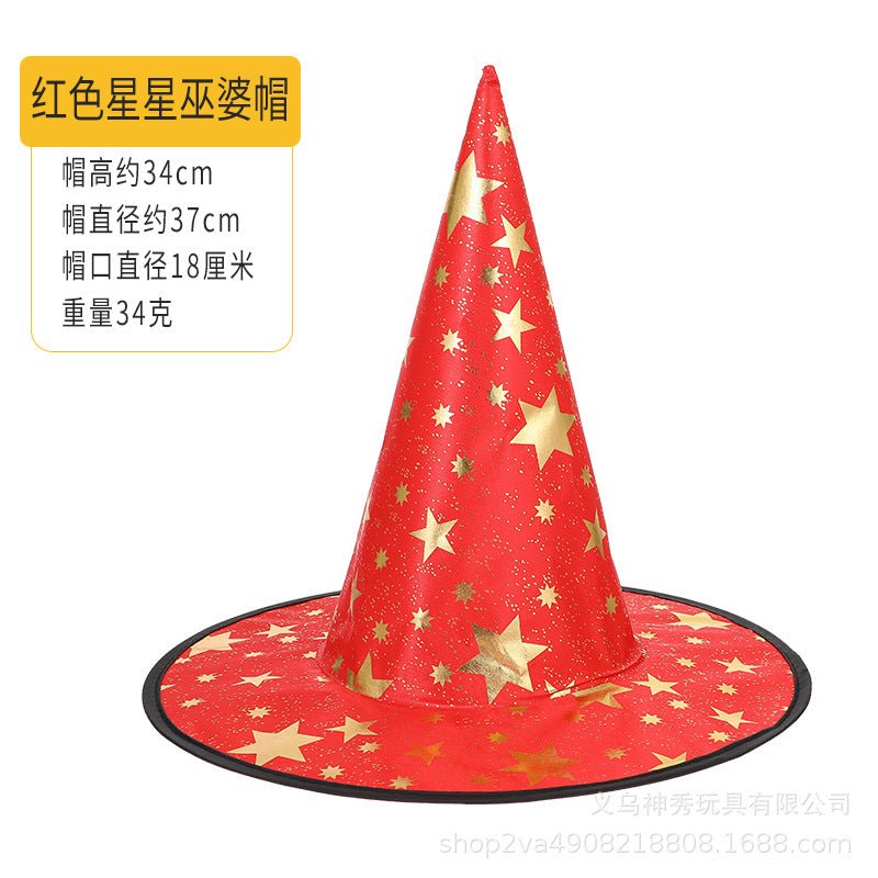 Halloween Prom Party Hat Witch Hat Witch Hat Spare Hat Printed Pumpkin Hat Black Pointed Hat