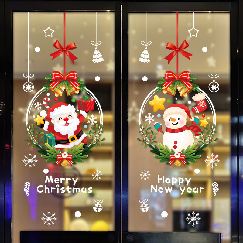 New Christmas Wall Stickers Glass Door Stickers Decoration Decorations Santa Claus Electrostatic Painting Window Window Stickers