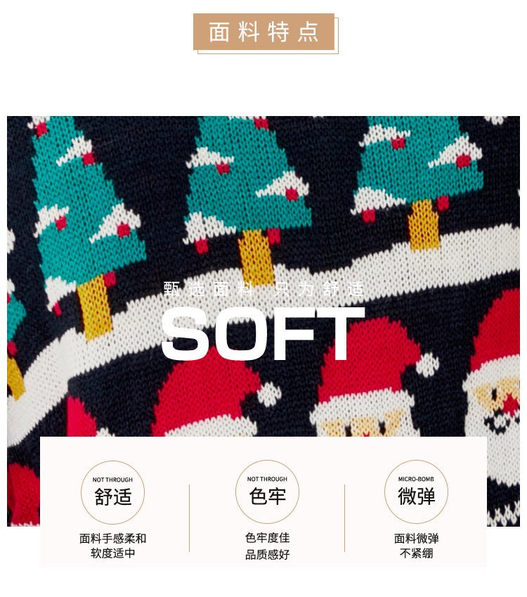 Foreign Trade Amazon Autumn and Winter Niche Design Knitwear for Women European and American Christmas Tree Knitwear Pullover Little Snowman Thick Knitwear