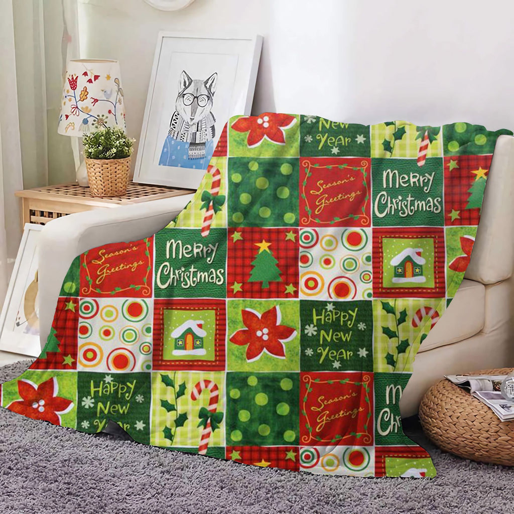 Christmas Decoration Blanket Holiday Blanket Red Festive Blanket Christmas Tree Polo Sofa Blanket Flannel Blanket