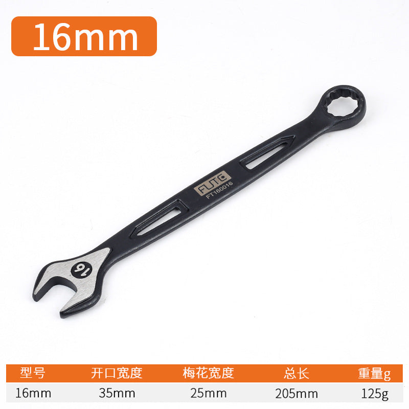 [Industrial dual-purpose wrench] Chrome vanadium steel forged handle hollow black quick wrench extended open-end wrench